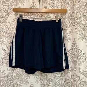 Champion Retro Athletic Women's Navy Blue Shorts with White Side Stripes